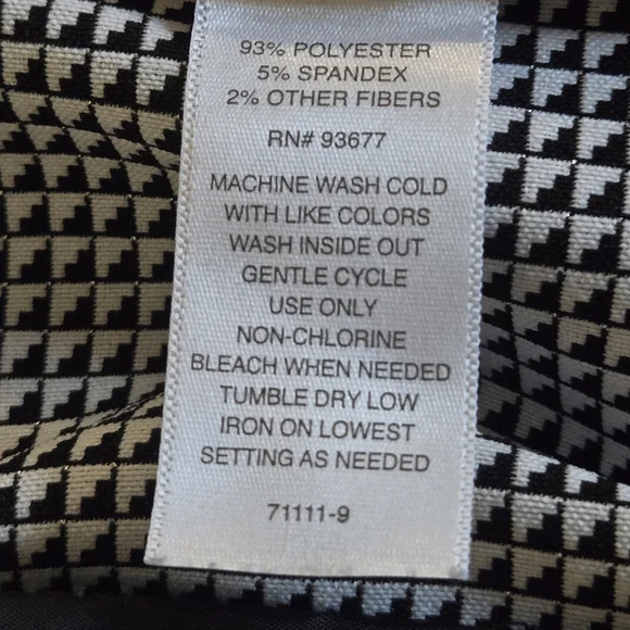 Liz Claiborne "Emma" Black and White Checkered Trousers - Picture 3 of 4